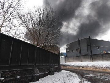 Impacto de un dron ruso en Ucrania en una imagen de archivo