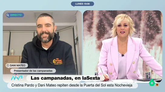 Dani Mateo asegura a Cristina Pardo que lo tiene todo preparado para las campanadas: "Llevamos bromas muy graciosas" Dani Mateo asegura a Cristina Pardo que lo tiene todo preparado para las campanadas: "Llevamos bromas muy graciosas"