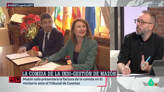 Maestre, sobre la factura de la comida de Mazón el día de la DANA: "Presentarla cambiaría el repudio por la ira" Maestre, sobre la factura de la comida de Mazón el día de la DANA: "Presentarla cambiaría el repudio por la ira"