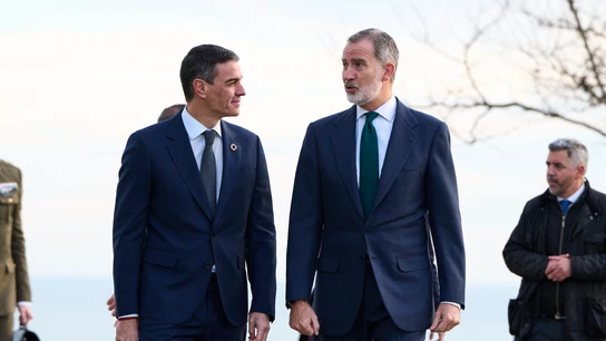 El presidente del Gobierno, Pedro Sánchez, y el rey Felipe VI durante la inauguración en Santander de la última Conferencia de Presidentes. El presidente del Gobierno, Pedro Sánchez, y el rey Felipe VI durante la inauguración en Santander de la última Conferencia de Presidentes.