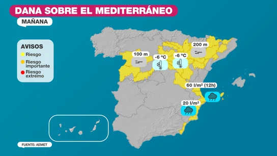 Mapa del tiempo de este martes, DANA sobre el mediterráneo Mapa del tiempo de este martes, DANA sobre el mediterráneo
