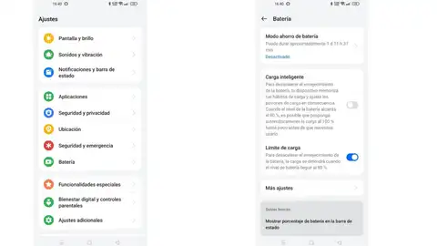 Modo carga inteligente en Realme Modo carga inteligente en Realme