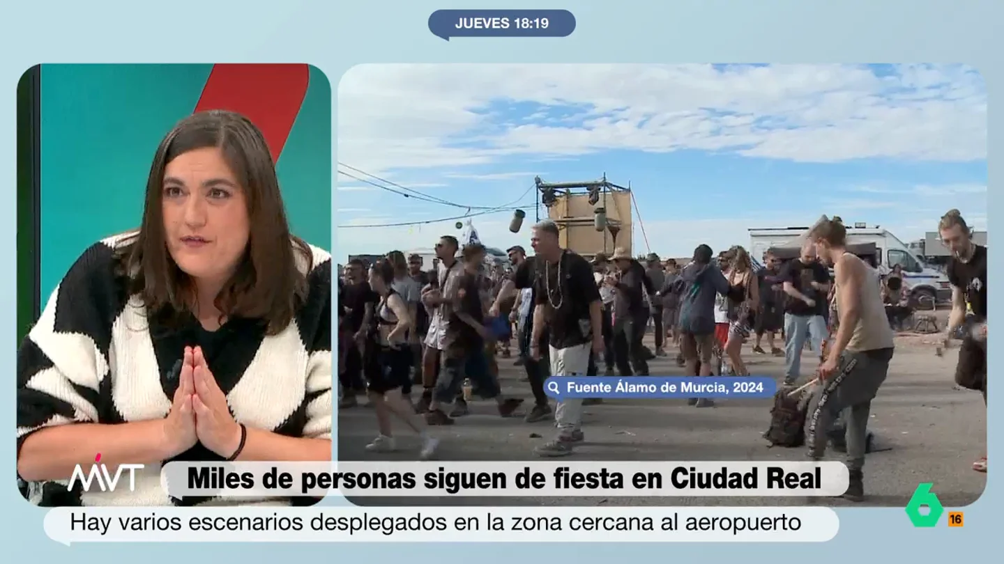 Más Vale Tarde (02-01-25) La reacción de Loreto Ochando a la rave en Ciudad Real: "Por fin alguien utiliza el aeropuerto" Más Vale Tarde (02-01-25) La reacción de Loreto Ochando a la rave en Ciudad Real: "Por fin alguien utiliza el aeropuerto"