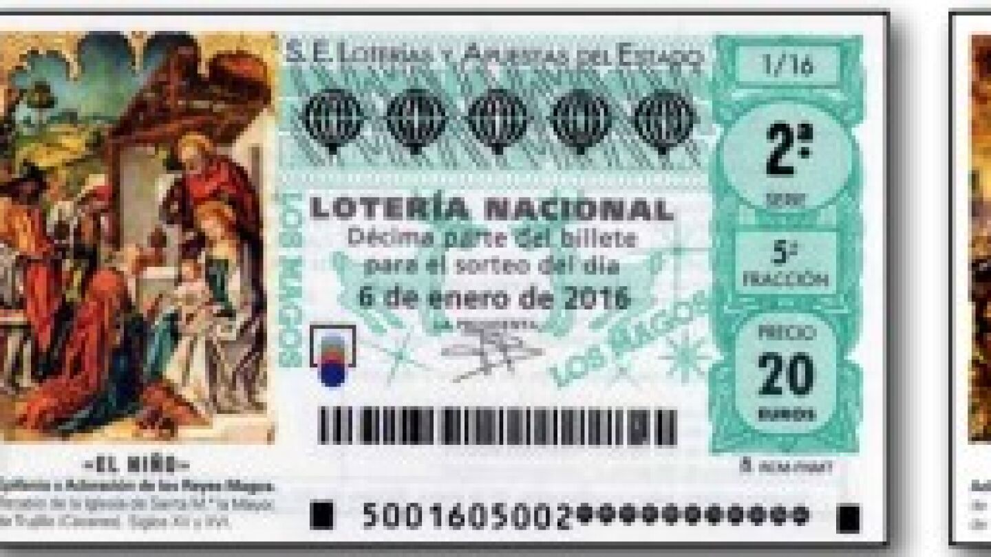 Décimos del sorteo del Niño de 2016 y 2017.