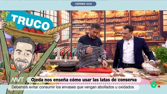 Este es el truco de Pablo Ojeda para abrir cualquier lata rápidamente y sin peligro El nutricionista utiliza una simple cuchara para conseguir abrir las latas de conserva con mayor seguridad. No te pierdas el paso a paso en el vídeo principal.