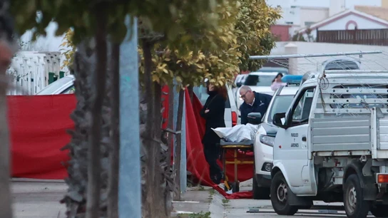 Los servicios funerarios trabajan en el lugar donde se encuentra el cadáver de un menor apuñalado. Los servicios funerarios trabajan en el lugar donde se encuentra el cadáver de un menor apuñalado.
