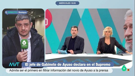 Iñaki López felicita a Alfonso Pérez Medina tras responder a Miguel Ángel Rodríguez Iñaki López aprovecha la conexión con Alfonso Pérez Medina para analizar la declaración de Miguel Ángel Rodríguez en el Supremo para felicitarle por su respuesta al asesor de Ayuso tras acusar a laSexta de mentir y hacerle recular.