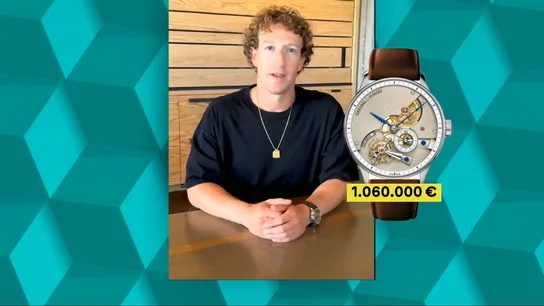 Zuckerberg en el anuncio con el reloj Zuckerberg en el anuncio con el reloj