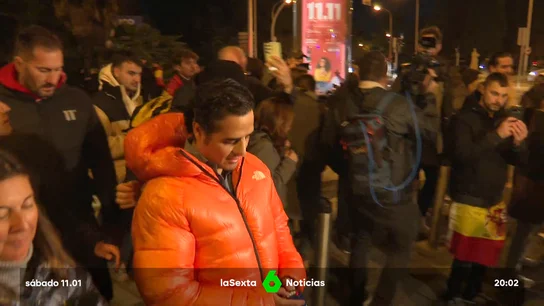 Alvise, durante las protestas en Ferraz Alvise