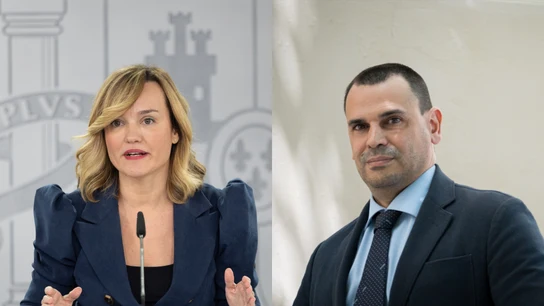 La ministra de Educación, Pilar Alegría, y Alberto González Amador, pareja de Isabel Díaz Ayuso, en sendas imágenes de Europa Press La ministra de Educación, Pilar Alegría, y Alberto González Amador, pareja de Isabel Díaz Ayuso, en sendas imágenes de Europa Press