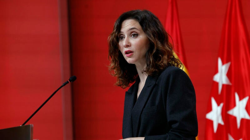 La presidenta de la Comunidad de Madrid, Isabel Díaz Ayuso, en rueda de prensa tras la reunión del Consejo de Gobierno autonómico