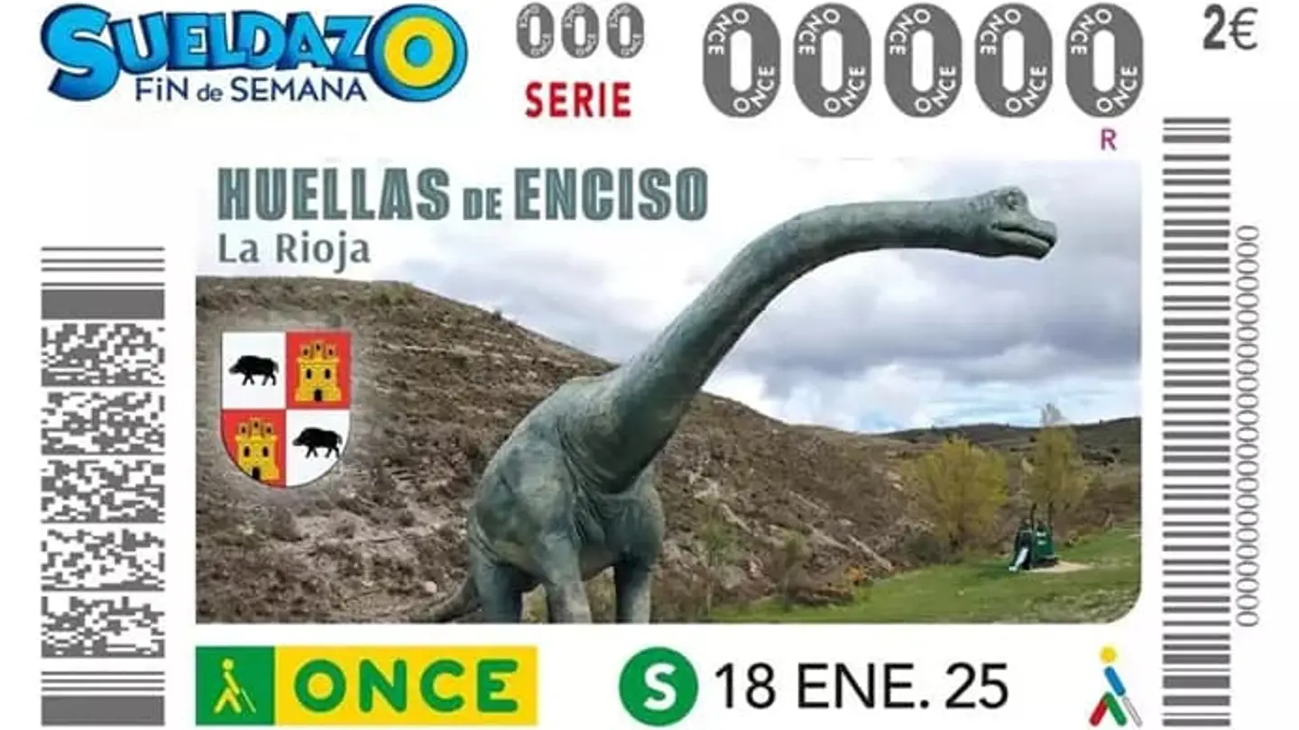 Las 'Huellas de Enciso' protagonizan el cupón de la ONCE. Las 'Huellas de Enciso' protagonizan el cupón de la ONCE.
