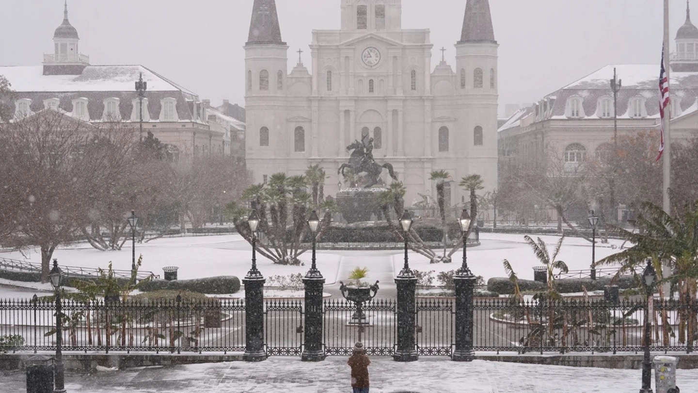 Imagen de la nieve en Nueva Orleans Imagen de la nieve en Nueva Orleans