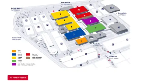 Mapa de Fitur, Feria de Turismo de Madrid Mapa de Fitur, Feria de Turismo de Madrid