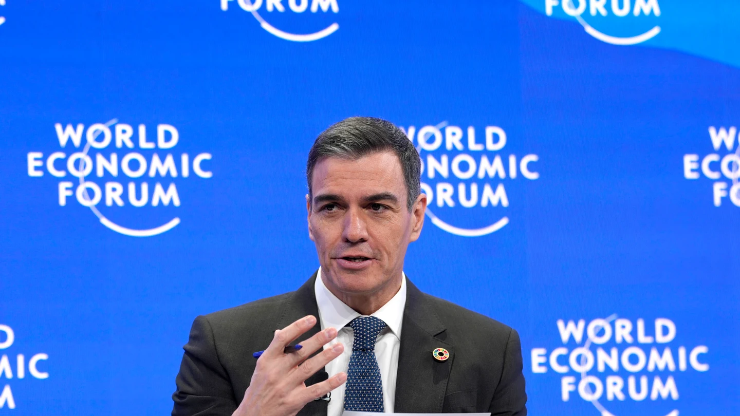 El presidente del Gobierno, Pedro Sánchez, durante el Foro de Davos El presidente del Gobierno, Pedro Sánchez, durante el Foro de Davos