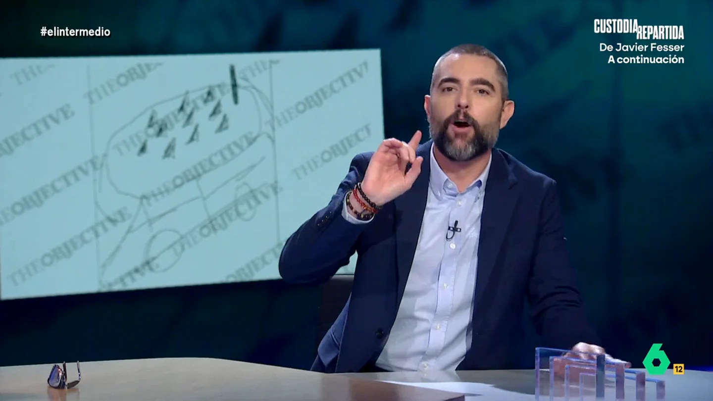 Dani Mateo, irónico sobre el dibujo que González Amador entregó a la policía: "Existe, y no porque lo haya visto en el Mario Kart" Alberto González Amador habría entregado un dibujo a la policía de un coche que, según él, le vigilaba. Basándose en él, Dani Mateo explica que "mide unos ocho metros, con muchos pinchos en el techo y una antena".