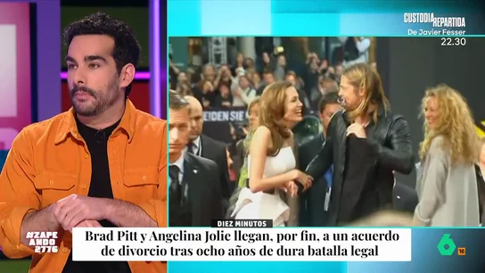 Brad Pitt y Angelina Jolie llegan a un acuerdo de divorcio: Juan Sanguino cuenta quién ha acelerado el proceso La pareja se divorció hace ocho años y todavía no habían logrado a un acuerdo. A pesar de ello, su enfrentamiento continua debido a la titularidad de la propiedad de los viñedos franceses que tenían en común.