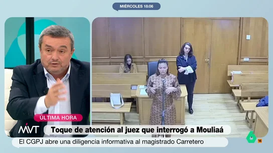 Chema Crespo, sobre el interrogatorio del juez Carretero a Elisa Mouliaá: "Me ha recordado a los curas rijosos" Chema Crespo opina en este vídeo sobre la actitud del juez Adolfo Carretero en el interrogatorio de Elisa Mouliaá durante el juicio por presunta agresión sexual a Íñigo Errejón, mientras el CGPJ abre un expediente al magistrado.