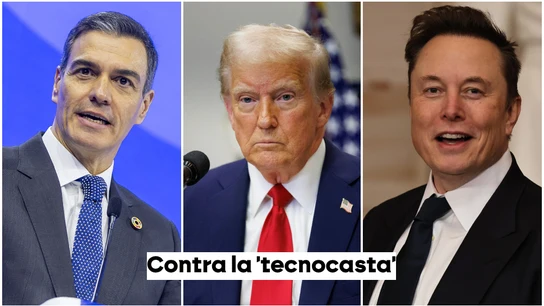 Pedro Sánchez (izq), Donald Trump (centro) y Elon Musk (dcha) Pedro Sánchez (izq), Donald Trump (centro) y Elon Musk (dcha)