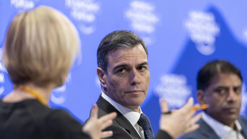 El presidente del Gobierno, Pedro Sánchez, durante el foro económico de Davos