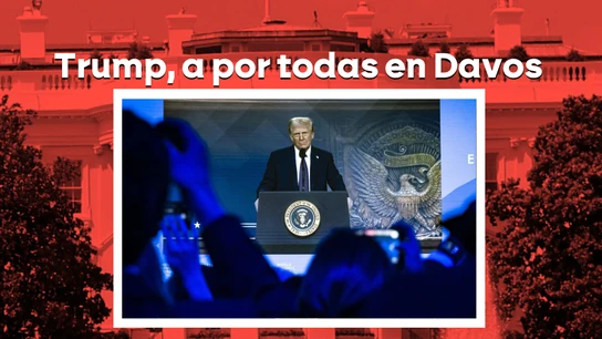 El presidente de EEUU, Donald Trump, durante su intervención en Davos El presidente de EEUU, Donald Trump, durante su intervención en Davos