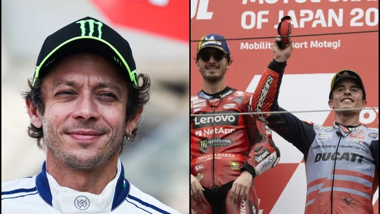 Valentino Rossi, Márquez y Bagnaia Valentino Rossi, Márquez y Bagnaia