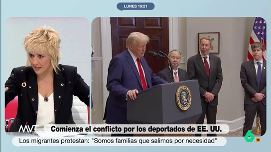 Cristina Pardo, tras las deportaciones en EEUU: "¿De verdad es lo mismo expulsar a un delincuente que a tu compañero de trabajo?" Más Vale Tarde analiza el conflicto por los deportados en Estados Unidos con Pedro Rodríguez, que en este vídeo asegura que esta medida adoptada por Donald Trump "es incluso más popular que él ante la opinión pública".