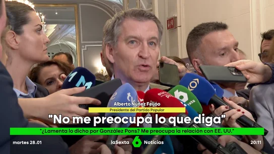 Feijóo se desmarca de las palabras de González Pons contra Trump: "No me preocupa lo que diga" Feijóo se desmarca de las palabras de González Pons contra Trump: "No me preocupa lo que diga"