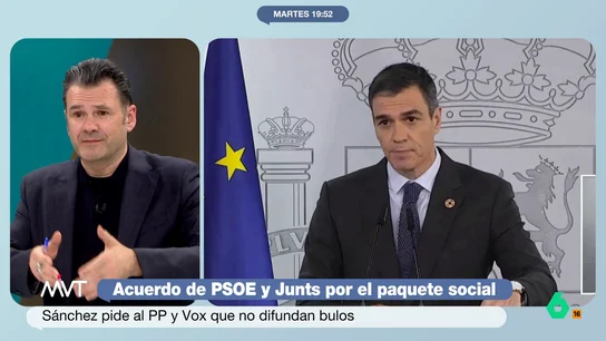 Iñaki López: "Si al PP no le gustan los okupas, lo suyo es devolver el palacete de París a su legítimo propietario, el PNV" Iñaki López y Carmen Morodo reflexionan en este vídeo sobre la devolución del palacete de París al PNV, que se mantiene en el acuerdo entre el Gobierno y Junts como parte del nuevo decreto ómnibus y por lo que el PP votará en contra.