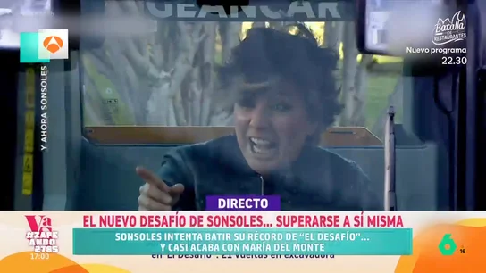 Así termina el reto de Sonsoles Ónega dando vueltas con una mini cargadora: "No sé si saldría en 'Gente Maravillosa'" La presentadora de 'Y ahora Sonsoles' se ha animado a intentar superar su récord dando vueltas con ese vehículo que consiguió en 'El Desafío'. ¿Habrá logrado dar más de 21 vueltas? No te lo pierdas en el vídeo principal.
