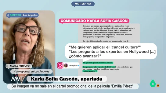 María Estévez explica el 'borrón' de Karla Sofía Gascón por parte de Netflix: "Piensan que no está siendo generosa con el equipo" María Estévez explica el 'borrón' de Karla Sofía Gascón por parte de Netflix: "Piensan que no está siendo generosa con el equipo"