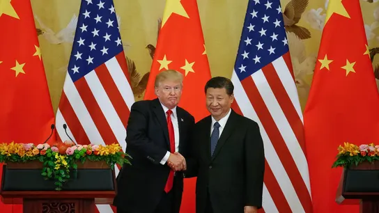 Fotografía de archivo de 2017 del presidente de EEUU, Donald Trump, y el de China, Xi Jinping. Fotografía de archivo de 2017 del presidente de EEUU, Donald Trump, y el de China, Xi Jinping.