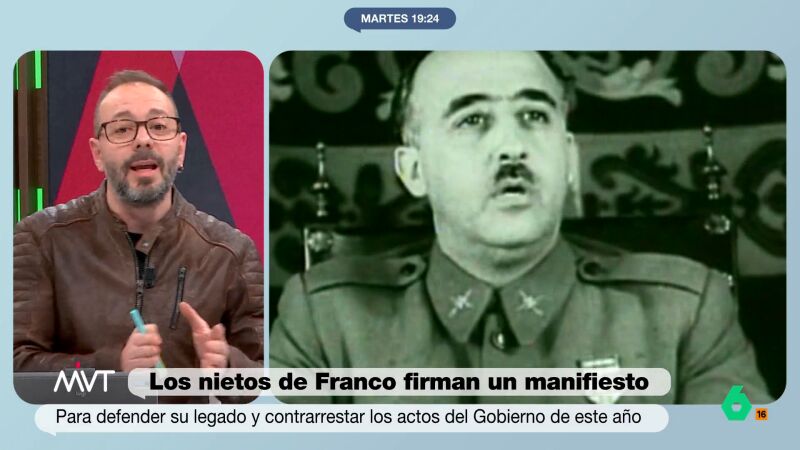 Antonio Maestre relata el origen corrupto de la fortuna de Franco: "Se quedaba con el dinero de una cuenta para los huérfanos de la guerra"