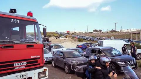 Santorini durante los terremotos Santorini durante los terremotos