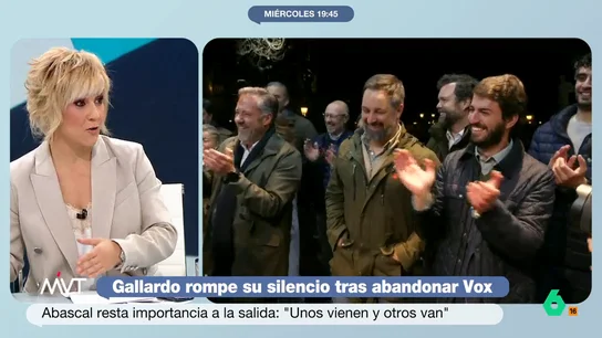 Cristina Pardo, irónica sobre la crisis interna en Vox tras la salida de Gallardo: "Hay muchos 'melonis' abiertos" Cristina Pardo analiza en este vídeo la salida de Vox de Juan García-Gallardo y explica que en la formación de extrema derecha "ha sembrado discordia la decisión de Abascal de acercarse mucho más a Orban que a Meloni".