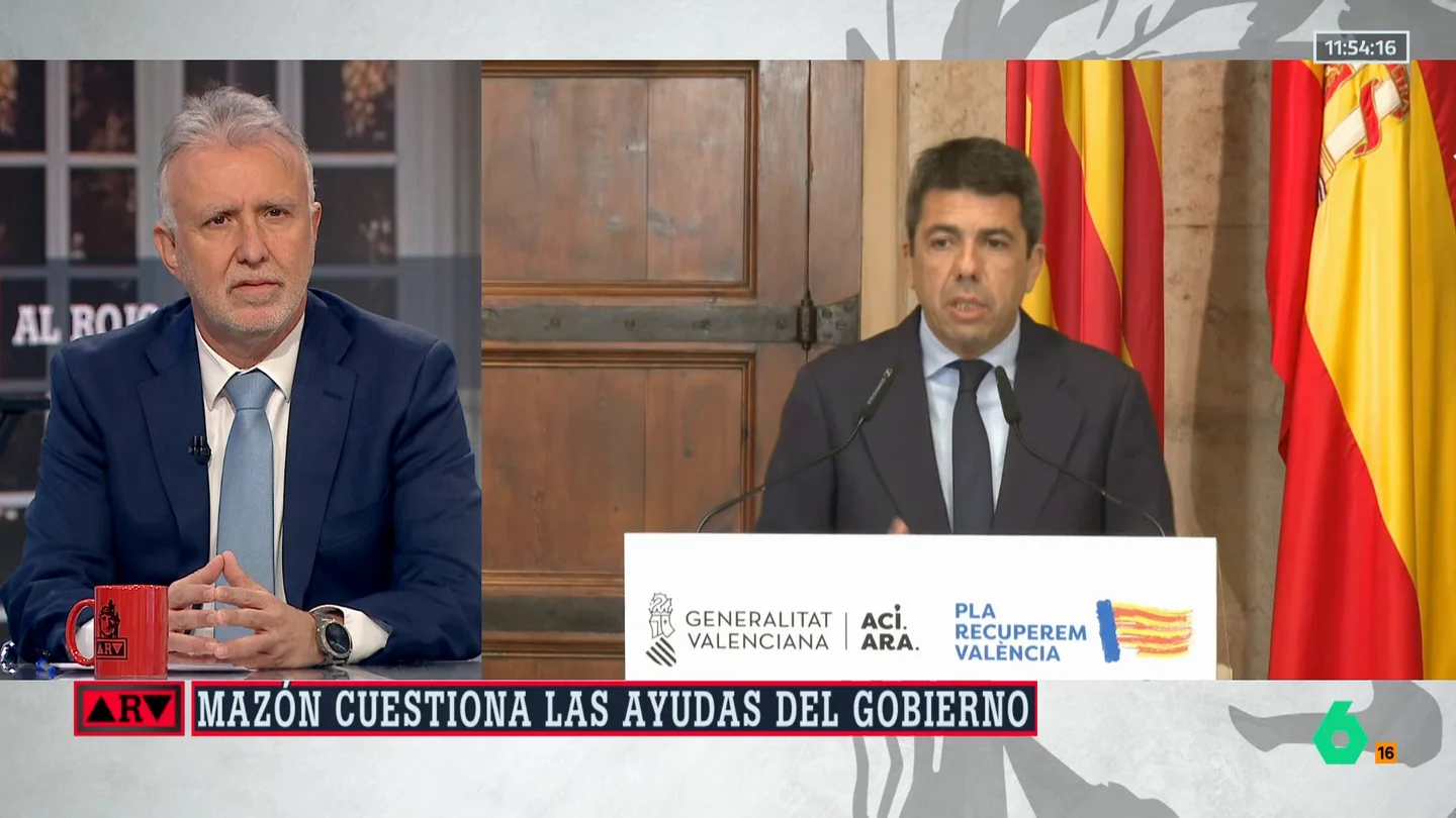 Ángel Víctor Torres acusa a Mazón de "mentir": "Es difícil colaborar con él cuando no es leal con el Gobierno" Ángel Víctor Torres acusa a Mazón de "mentir": "Es difícil colaborar con él cuando no es leal con el Gobierno"