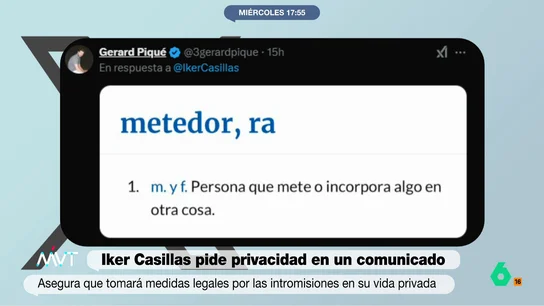 La viral respuesta de Gerard Piqué al comunicado de Iker Casillas tras filtrarse sus audios con Claudia Bavel: "Metedor" La viral respuesta de Gerard Piqué al comunicado de Iker Casillas tras filtrarse sus audios con Clara Bavel: "Metedor"