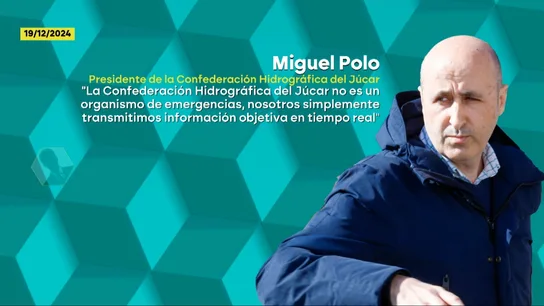 Contenido del audio del presidente de la Confederación Hidrográfica del Júcar Contenido del audio del presidente de la Confederación Hidrográfica del Júcar
