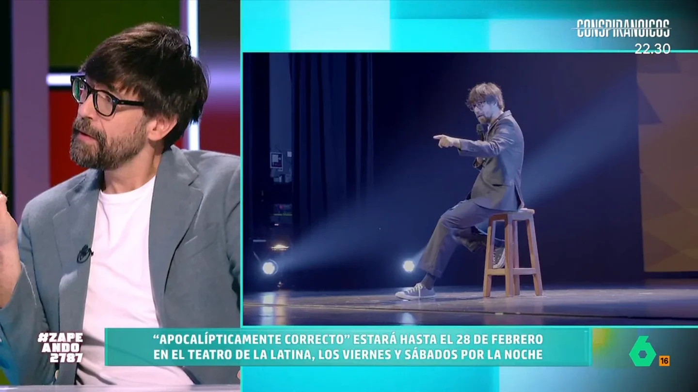 Luis Piedrahita desvela quién podría cancelarle por su monólogo 'Apocalípticamente Correcto': "Si van anguilas eléctricas..." El humorista visita Zapeando para presentar su último espectáculo, un monólogo que puede verse en el Teatro La Latina, en Madrid, hasta el próximo 28 de febrero.