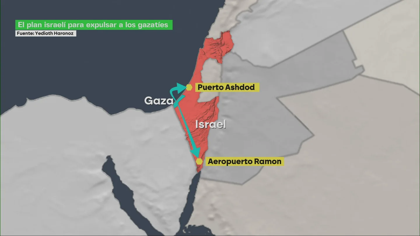 Mapa del posible plan israelí para expulsar a los gazatíes de su tierra con ayuda de EEUU Mapa del posible plan israelí para expulsar a los gazatíes de su tierra con ayuda de EEUU