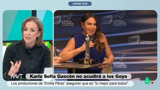 Tania Sánchez, sobre Karla Sofía Gascón: "El objetivo es que las personas que piensan cosas no respetables dejen de pensarlas" "Hay opiniones que no son respetables porque implican una falta de respeto a muchísimas personas", comenta Tania Sánchez en relación a los tuits racistas Karla Sofía Gascón, si bien defiende el derecho de la actriz a enmendar sus errores.