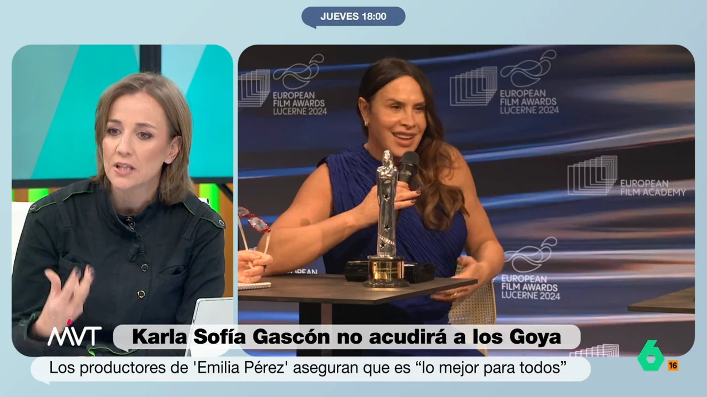Tania Sánchez, sobre Karla Sofía Gascón: "El objetivo es que las personas que piensan cosas no respetables dejen de pensarlas" "Hay opiniones que no son respetables porque implican una falta de respeto a muchísimas personas", comenta Tania Sánchez en relación a los tuits racistas Karla Sofía Gascón, si bien defiende el derecho de la actriz a enmendar sus errores.