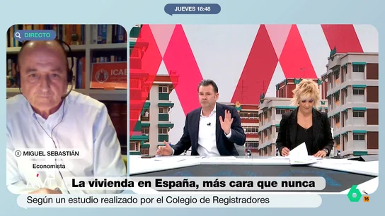 Iñaki López, sobre el acceso de los jóvenes a la vivienda: "En este país o pagas el alquiler o tienes un hijo o comes" Iñaki López y Cristina Pardo analizan con Miguel Sebastián el último informe que señala que la vivienda en España ya está más cara que nunca. Iñaki se centra en este vídeo en los más jóvenes, a los que esta situación "corta su proyecto de vida".