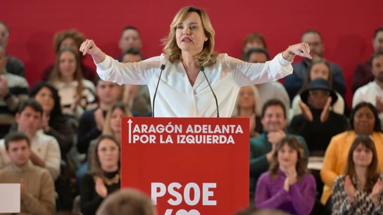 La secretaria general del PSOE de Aragón y ministra de Educación, Formación Profesional y Deportes y portavoz del Gobierno, Pilar Alegría, interviene durante un acto del PSOE de Aragón, en el Palacio de Congresos, a 8 de febrero de 2025, en Zaragoza La secretaria general del PSOE de Aragón y ministra de Educación, Formación Profesional y Deportes y portavoz del Gobierno, Pilar Alegría, interviene durante un acto del PSOE de Aragón, en el Palacio de Congresos, a 8 de febrero de 2025, en Zaragoza