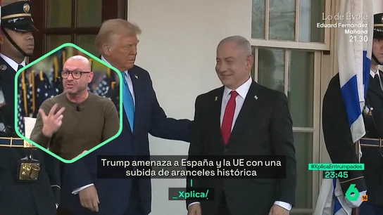 Xplica Rafa López, sobre la foto de Trump y Netanyahu: "Un señor condenado por 34 delitos y otro perseguido por la corte penal internacional" Xplica Rafa López, sobre la foto de Trump y Netanyahu: "Un señor condenado por 34 delitos y otro perseguido por la corte penal internacional"
