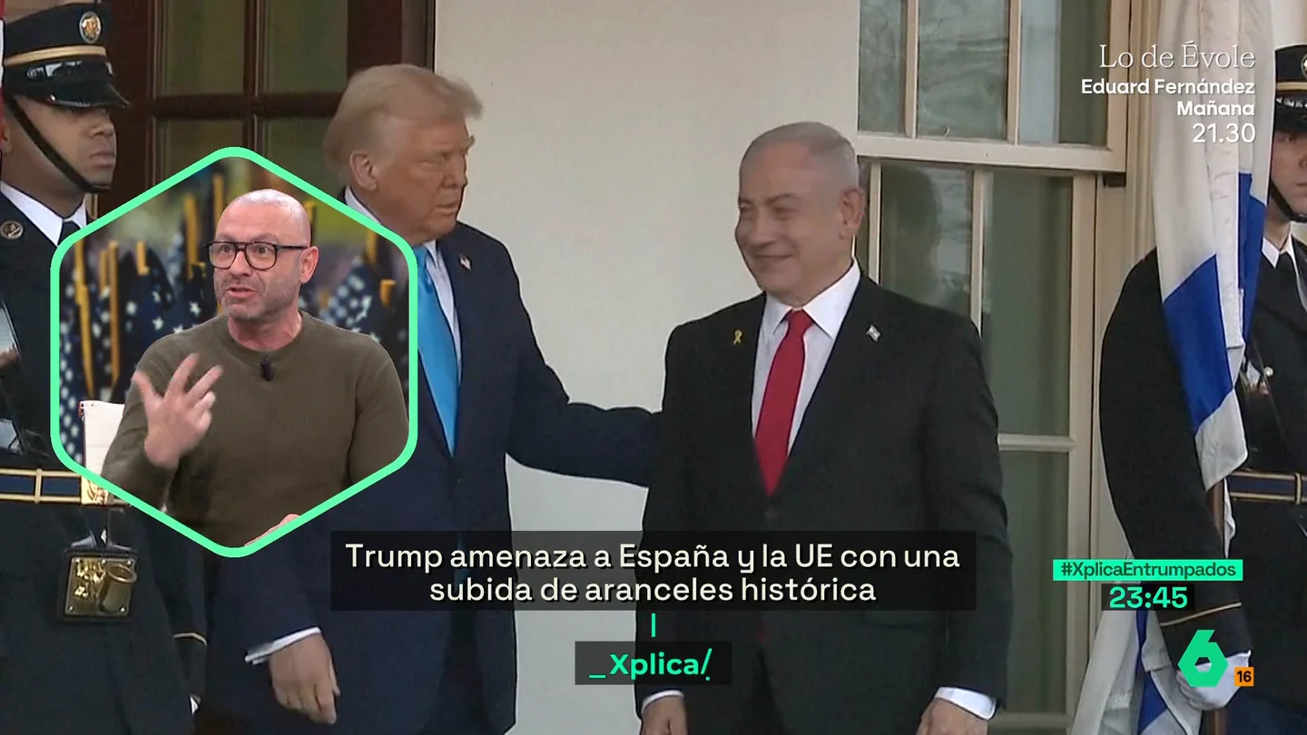 Xplica Rafa López, sobre la foto de Trump y Netanyahu: "Un señor condenado por 34 delitos y otro perseguido por la corte penal internacional" Xplica Rafa López, sobre la foto de Trump y Netanyahu: "Un señor condenado por 34 delitos y otro perseguido por la corte penal internacional"