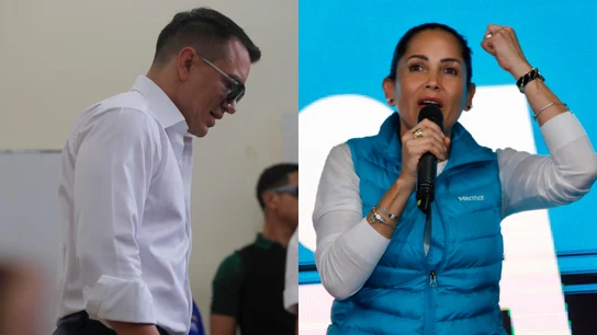 Imágenes del presidente de Ecuador, Daniel Noboa, y la candidata correísta, Luisa González Imágenes del presidente de Ecuador, Daniel Noboa, y la candidata correísta, Luisa González