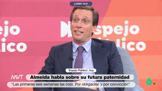 MVT Almeida reacciona en directo al embarazo de Rita Maestre: "Los políticos tenemos que predicar con el ejemplo" MVT Almeida reacciona en directo al embarazo de Rita Maestre: "Los políticos tenemos que predicar con el ejemplo"