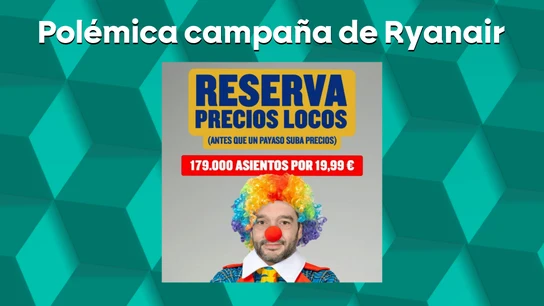 Campaña de Ryanair que llama y disfraza de payaso al ministro Pablo Bustinduy Campaña de Ryanair que llama y disfraza de payaso al ministro Pablo Bustinduy