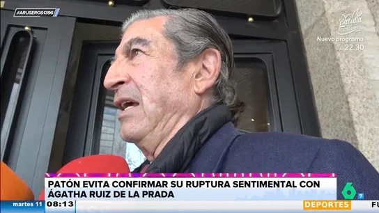 Ágatha Ruiz de la Prada rompe por sorpresa con Patón: así reacciona él ante los periodistas Ágatha Ruiz de la Prada rompe por sorpresa con Patón: así reacciona él ante los periodistas